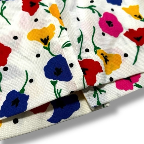 Vintage 80s CARELLE White Floral Button Up Dress Women’s Size Large Spring Retro - Picture 13 of 16